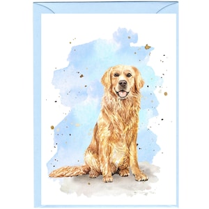 Personalisierte Golden Retriever Hund Grußkarte / Notelet (6 "x 4"" mit Umschlag - Ideal für jeden Anlass.  Kann auch leer bleiben wenn gewünscht