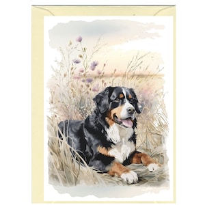 Personalisierte Berner Sennenhund Grußkarte / Notelet (6 "x 4") mit Umschlag - Ideal für jeden Anlass.  Kann auch leer bleiben wenn gewünscht