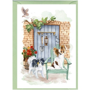 Personalised Papillon Dog Greetings Card /Notelet (6" x 4") with Envelope - Ideal for any occasion.  Can be left blank if preferred