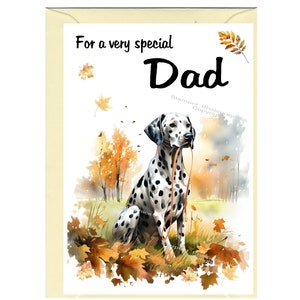 Dalmatiner Hund Blanko Karte (6"x 4") mit Umschlag - Ideal für Vatertag, Geburtstag, etc.