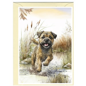 Cartão de cumprimentos/Notelet personalizado para cães Border Terrier (6" x 4") com envelope - Ideal para qualquer ocasião. Pode ser deixado em branco se preferir