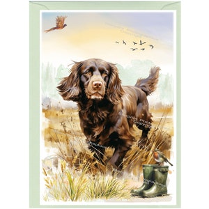 Biglietto d'auguri/biglietto d'auguri personalizzato con Cocker Spaniel da lavoro (15,2 x 10,2 cm) e busta - per ogni occasione. Può essere lasciato vuoto se si preferisce.