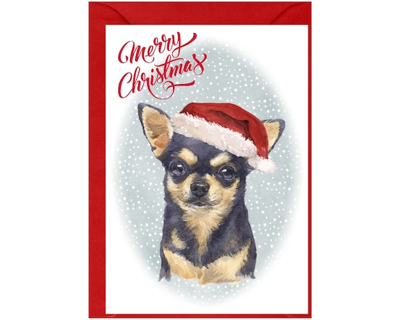 Biglietto Di Natale 'Thinking Of You' Con Cane E Albero | 127x178 Mm Prodotto Nel Regno Unito