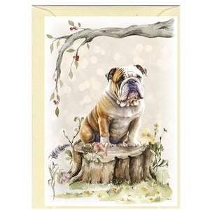 Carte de voeux/notelet personnalisé bouledogue (6 x 4 po.) avec enveloppe.  Peut être laissé vide si vous préférez