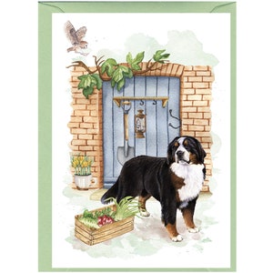 Personalisierte Berner Sennenhund Grußkarte / Notelet (6 "x 4") mit Umschlag - Ideal für jeden Anlass. Kann auch leer bleiben wenn gewünscht