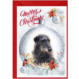 Deerhound Dog Weihnachtskarte, 15 x 10 cm Innen leer - mit Umschlag.  Perfekter Artikel für jeden Hundeliebhaber