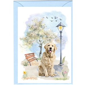 Personalisierte Golden Retriever Hund Grußkarte / Notelet (6 "x 4"" mit Umschlag - Ideal für jeden Anlass.  Kann auch leer bleiben wenn gewünscht