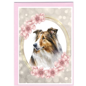Gepersonaliseerde Rough Collie Dog-wenskaart /Notelet (6" x 4") met envelop - ideaal voor elke gelegenheid. Kan desgewenst leeg worden gelaten