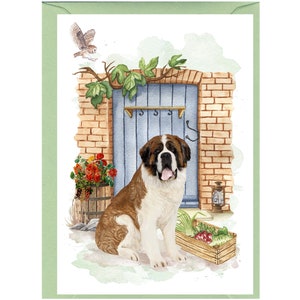 Personalisierte Bernhardiner Sennenhund Grußkarte / Notelet (6 "x 4"" mit Umschlag."  Kann auch leer bleiben wenn gewünscht