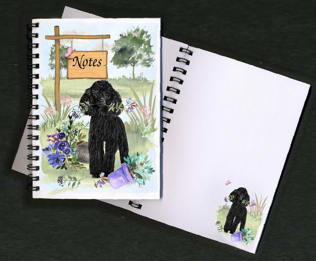 Poodle (black) Dog Notebook / Notepad 