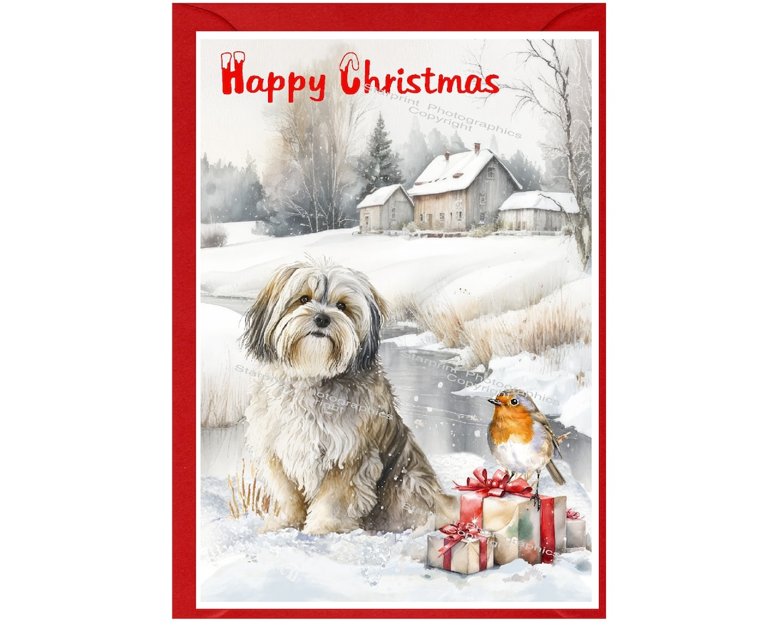 Havanese Dog Christmas Card (6" X 4") Blank Inside - With Envelope ...