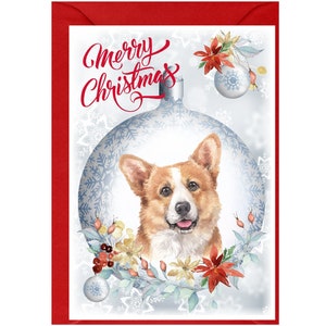 Carte de Noël Welsh Pembroke Corgi Dog (6 x 4 po.) vierge à l'intérieur - avec enveloppe. Article parfait pour tous les amoureux des chiens
