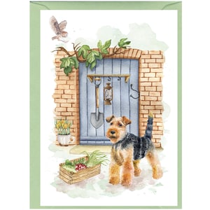 Gepersonaliseerde Welsh Terrier Dog wenskaart /Notelet (6" x 4") met envelop - Ideaal voor elke gelegenheid. Kan indien gewenst leeg gelaten worden