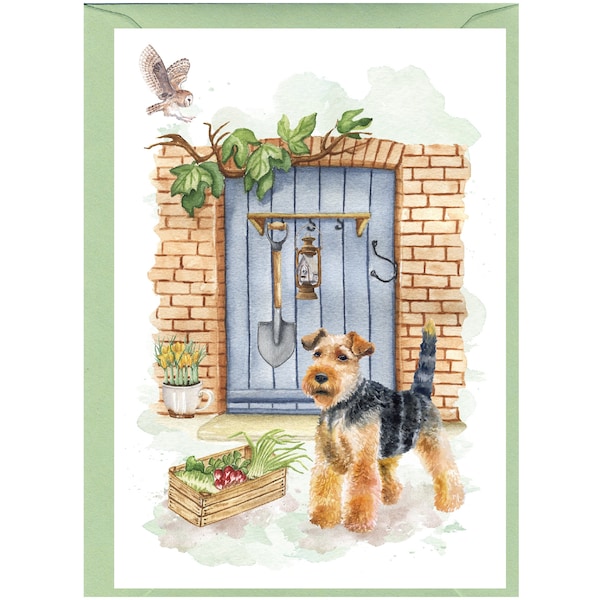 Personalised Welsh Terrier Dog Greetings Card /Notelet (6" x 4") with Envelope - Ideal for any occasion.  Can be left blank if preferred