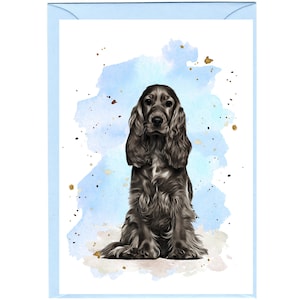 Gepersonaliseerde Cocker Spaniel Dog wenskaart /Notelet (6" x 4") met envelop - Ideaal voor elke gelegenheid. Kan indien gewenst leeg gelaten worden