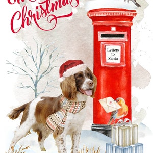 English Springer Spaniel Dog Christmas Card (6" X 4") Blank Inside ...