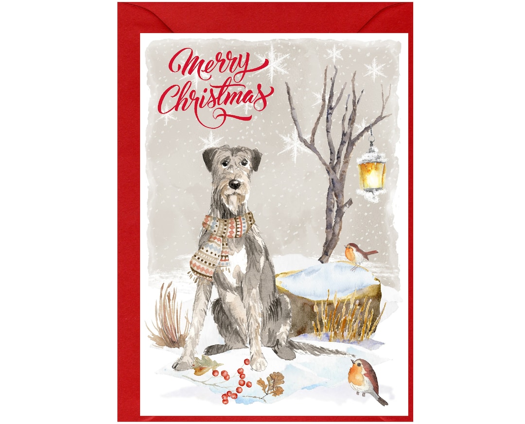 Irish Wolfhound Dog Christmas Card 6 X 4 Blank - Etsy
