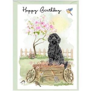 Labradoodle Dog "Happy Birthday" Card (6"x 4") with Envelope. Blank inside for your own message. Perfect for any dog lover
