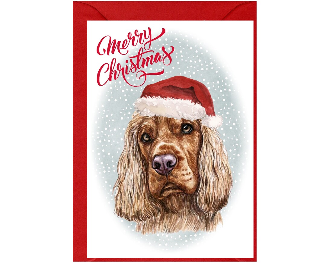 Cocker Spaniel (gold) Dog Christmas Card (6" X 4") Blank Inside - With ...