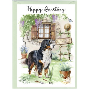 Berner Sennenhund Geburtstagskarte (15 x 10 cm) mit Umschlag - Leere Innenseite für Ihre eigene Nachricht. Perfekt für jeden Hundeliebhaber.