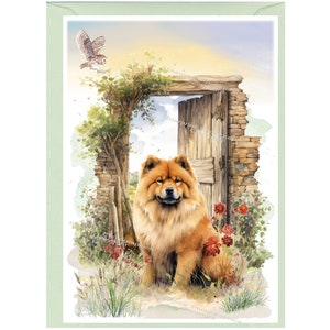 Gepersonaliseerde Chow Chow Dog-wenskaart (6 x 4 inch) met envelop.  Ideaal voor elke gelegenheid. Kan desgewenst leeg worden gelaten