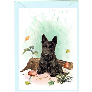 Gepersonaliseerde Schotse Terriër/Scottie Dog-wenskaart /Notelet (6" x 4") met envelop - kaart kan indien gewenst blanco worden gelaten.