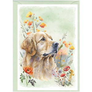 Gepersonaliseerde golden retriever-hondenwenskaart (6" x 4") met envelop - ideaal voor elke gelegenheid.  Kan desgewenst leeg worden gelaten