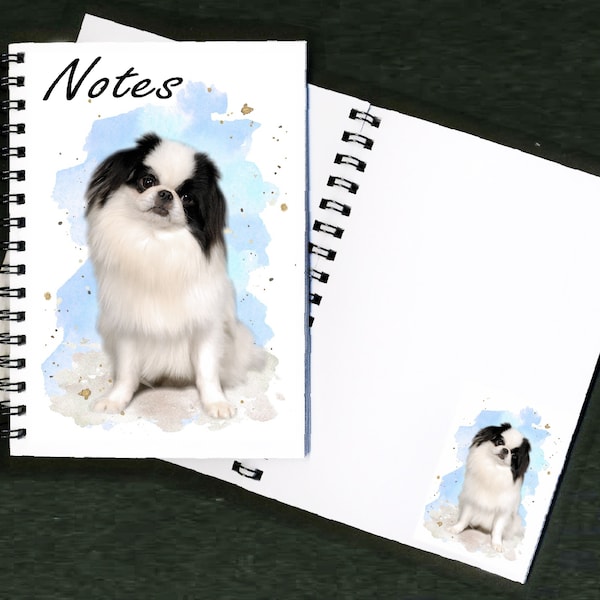 Japanese Chin Dog Notebook / Notepad  with picture on each page - Great Gift for any Dog Lover