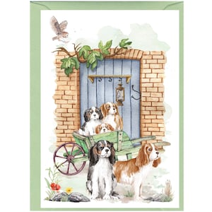 Cartão de Saudações/Notelet Personalizado para Cachorro Cavalier King Charles Spaniel (6" x 4") com Envelope. Pode ser deixado em branco se preferir