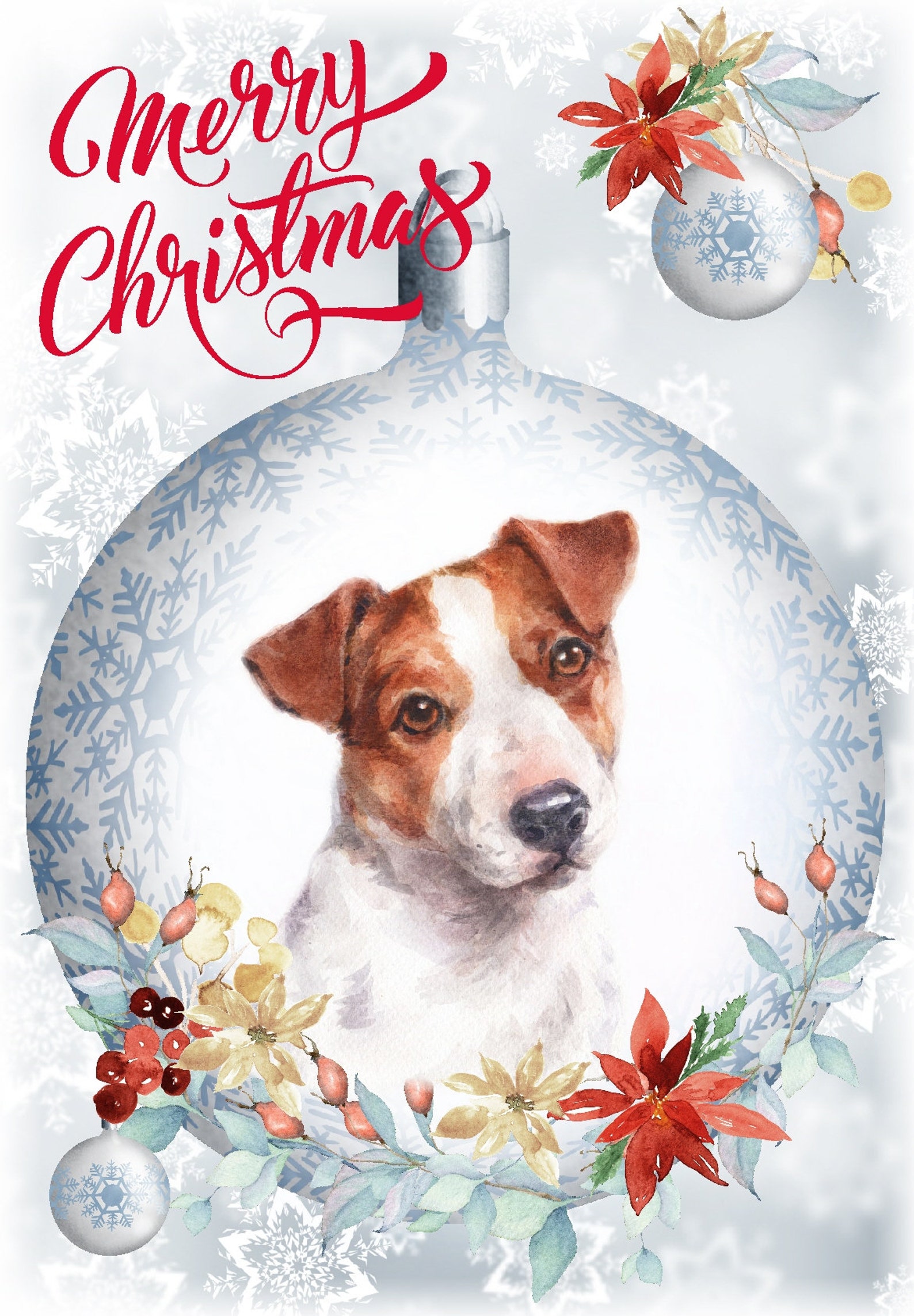 Jack Russell Terrier Dog Christmas Card 6 X 4 Etsy