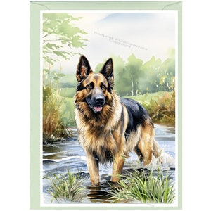 Personalisierte Deutscher Schäferhund Grußkarte / Notelet (6 "x 4"") mit Umschlag - Ideal für jeden Anlass. Kann auch leer bleiben wenn gewünscht