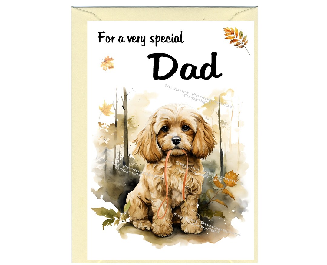 Cavapoo Doodle Dog Blank Card /notelet for DAD (6" X 4") With Envelope ...