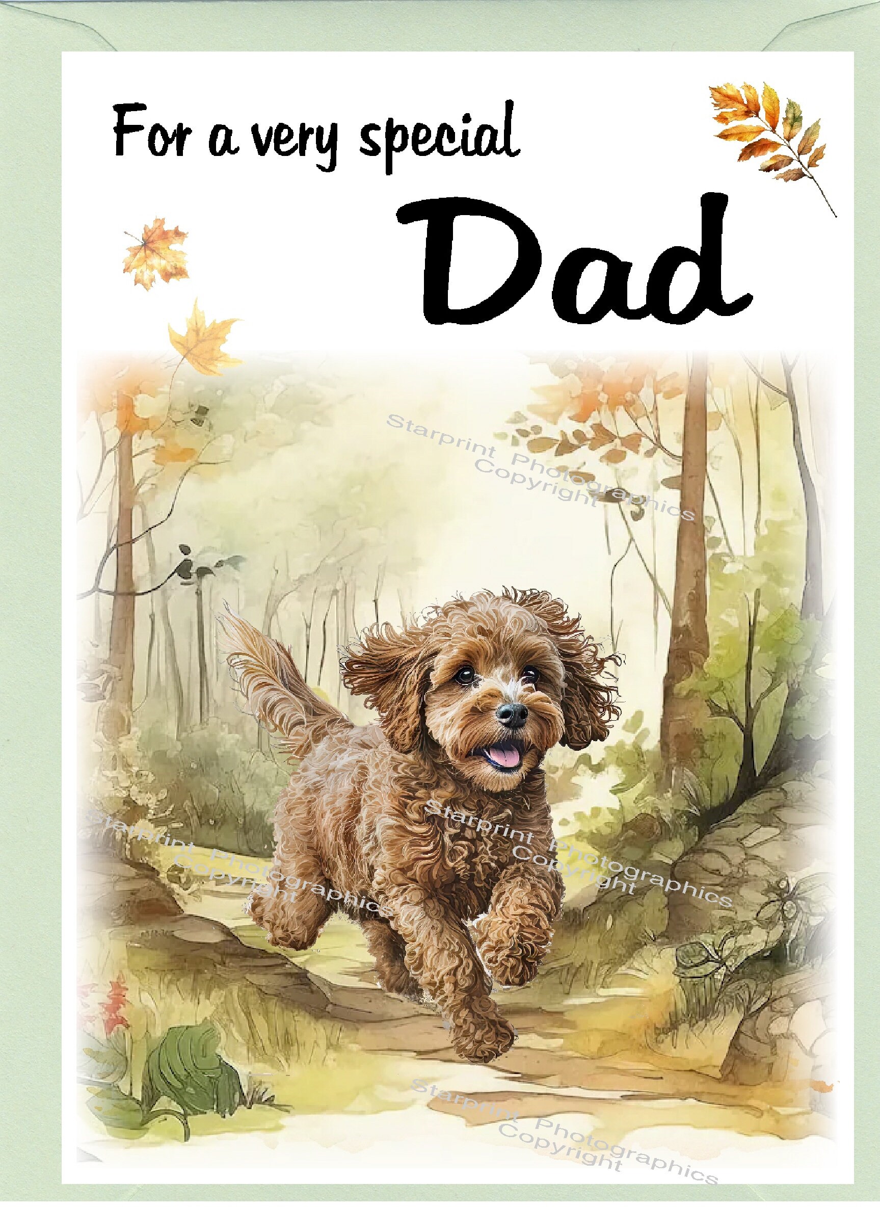 Cavapoo Doodle Dog Blank Card /notelet for DAD (6" X 4") With Envelope ...
