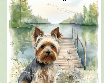 Watercolor Illustration Portrait Of A Cute Yorkshire Terrier Neural Network Ai Generated | Premium AI-generated