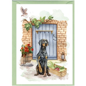 Personalised Dobermann Dog Greetings Card /Notelet (6" x 4") with Envelope - Ideal for any occasion.  Can be left blank if preferred