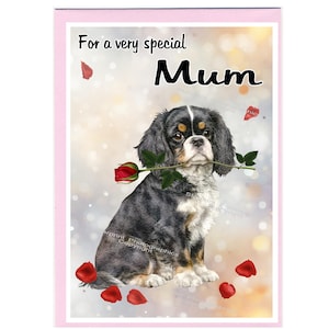 Cavalier King Charles Spaniel Hund Blankokarte / Notelet für Mama (6 "x 4") mit Umschlag - Ideal für Muttertag, Geburtstag, etc.