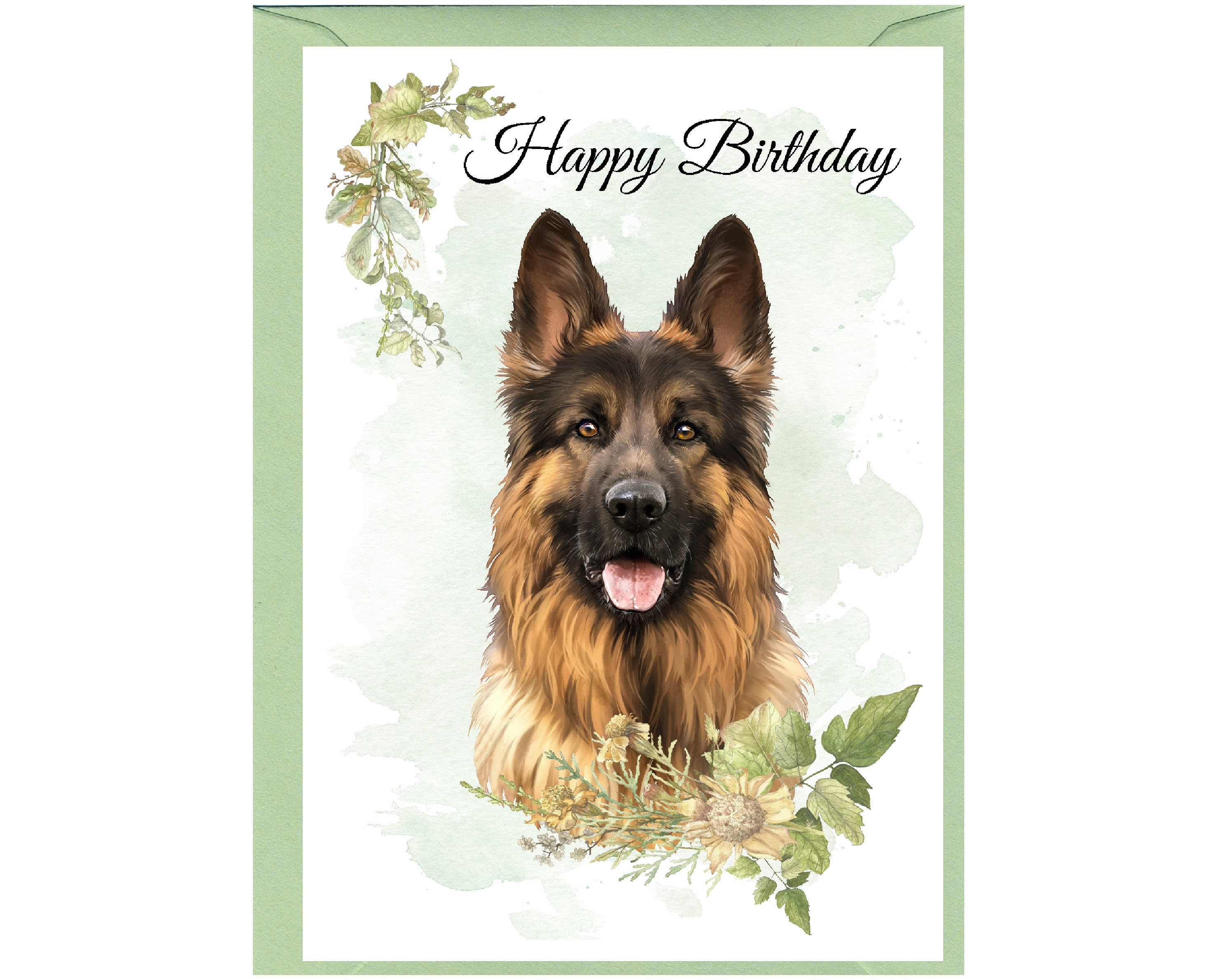 Carte De Berger Allemand Joyeux Anniversaire 6 X 4 Etsy France