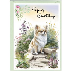 Tarjeta de &quot;Feliz Cumpleaños&quot; para Chihuahua (15 x 10 cm) con sobre. Interior en blanco para tu mensaje. Perfecta para cualquier amante de los perros.