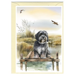 Biglietto d'auguri/notelet personalizzato per cane Terrier tibetano (6" x 4") con busta. Se si preferisce, può essere lasciato vuoto