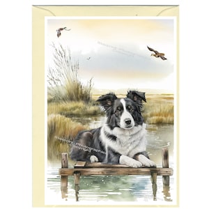 Gepersonaliseerde wenskaart border collie-hond (6 x 4 inch) met envelop - ideaal voor elke gelegenheid. Kan desgewenst leeg worden gelaten
