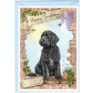 Labradoodle / Doodle Dog "Happy Birthday" Card (6" x 4") with Envelope - Blank inside for your own message. Perfect for any dog lover