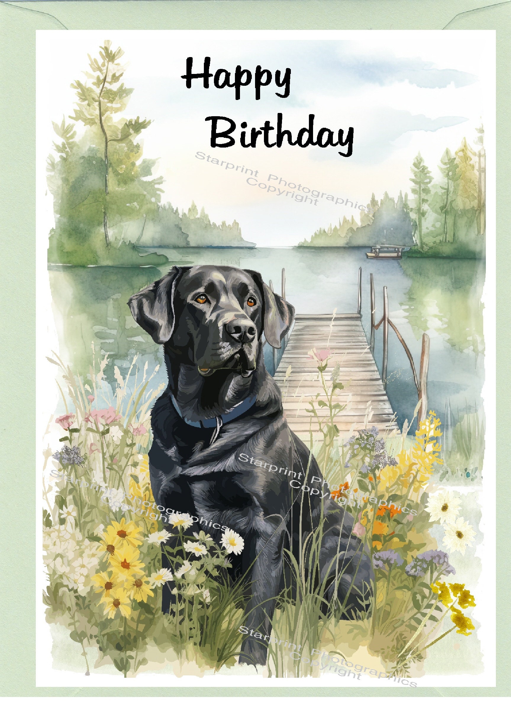 Biglietto Di Compleanno Con Labrador, 145x145 Mm, Divertente Con Busta, Carta Riciclata 350g/m², Per Amanti Dei Cani - 2
