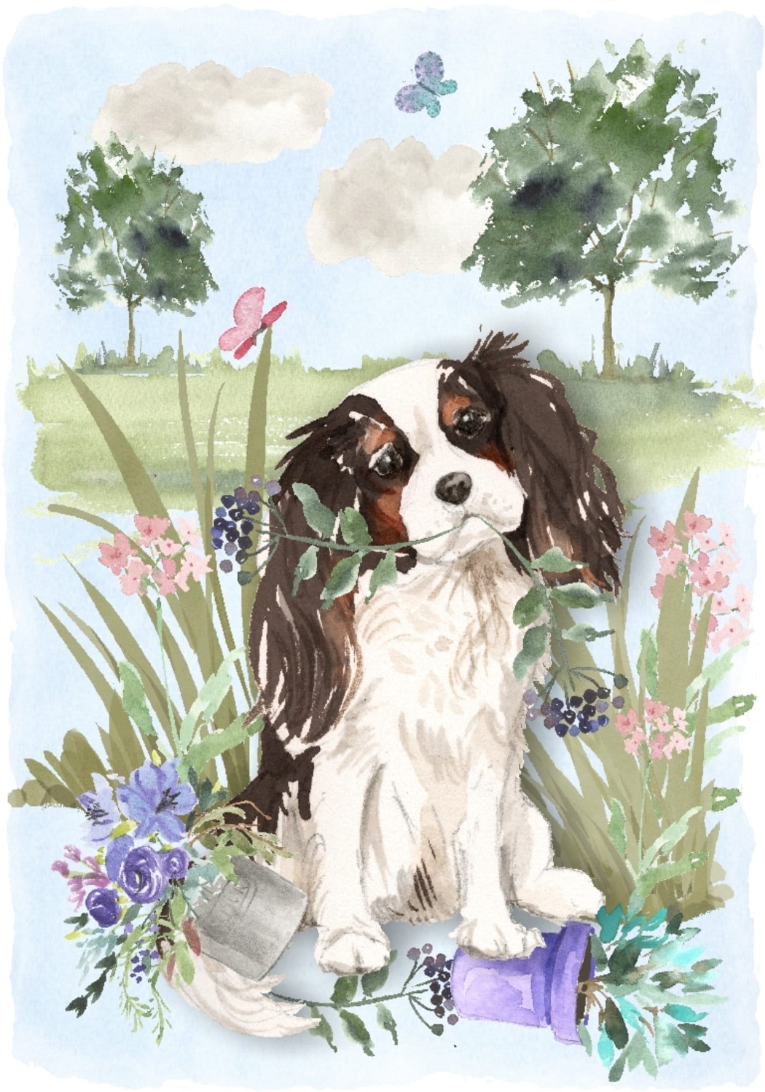 Cocker Spaniel Dog with Free Dome Gift Box Birchcroft China Thimble