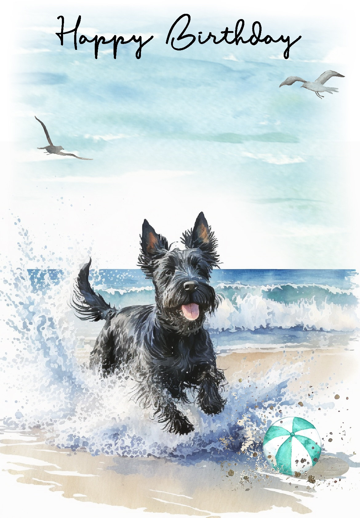 Artery8 Grußkarte 'Scottish Terrier' – Modern, Lebendig, 17,5 X 12,5 Cm Mit Umschlag