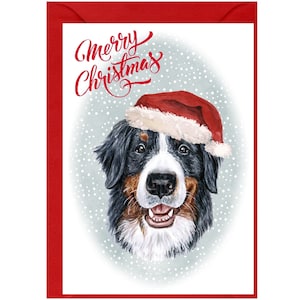 Berner Sennenhund Weihnachtskarte 15 x 10 cm Innen leer - mit Umschlag. Perfekter Artikel für jeden Hundeliebhaber