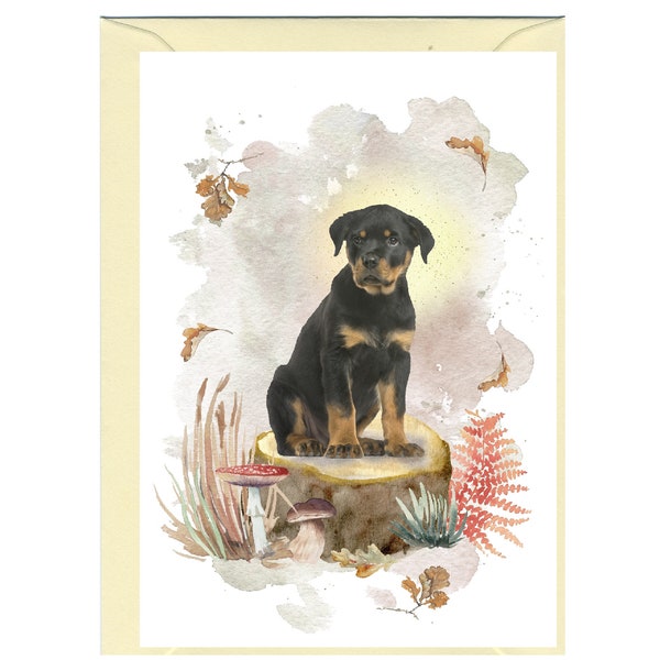 Personalised Rottweiler Dog Greetings Card /Notelet (6" x 4") with Envelope.  Card can be left blank if preferred