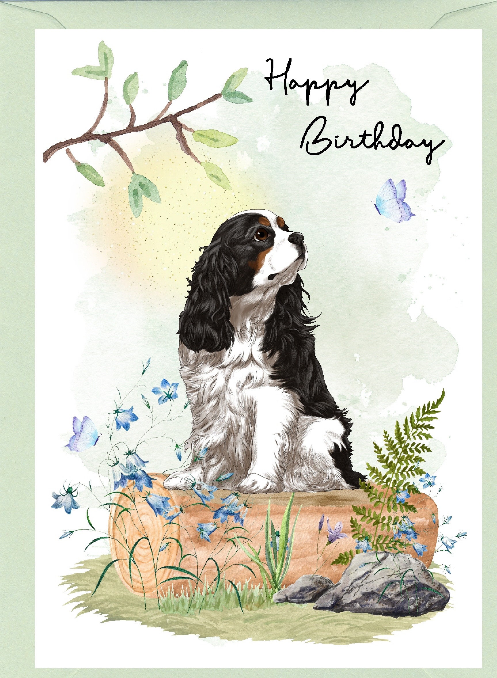 Carte D'anniversaire Cavalier King Charles Spaniel Cavalier