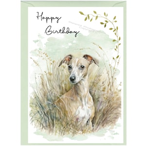 Karte ""Italienisches Windspiel"" zum Geburtstag mit Umschlag 15 x 10 cm." Perfekter Artikel für jeden Hundeliebhaber