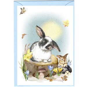 Personalisierte Kaninchen-Grußkarte / Notelet (6 "x 4"" mit Umschlag - Ideal für jeden Anlass. Kann auch leer bleiben wenn gewünscht