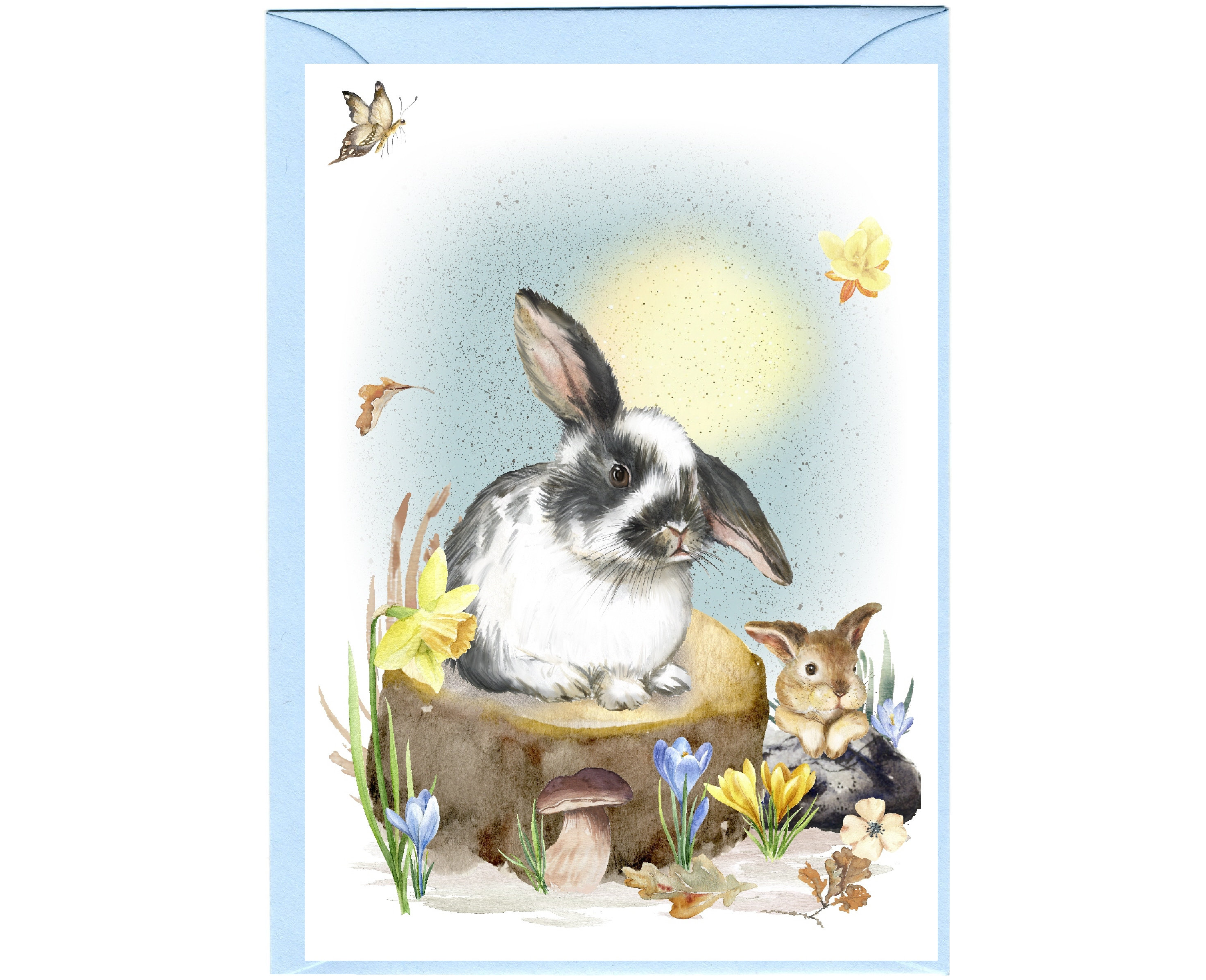 Personalised Rabbit Greetings Card /notelet (6